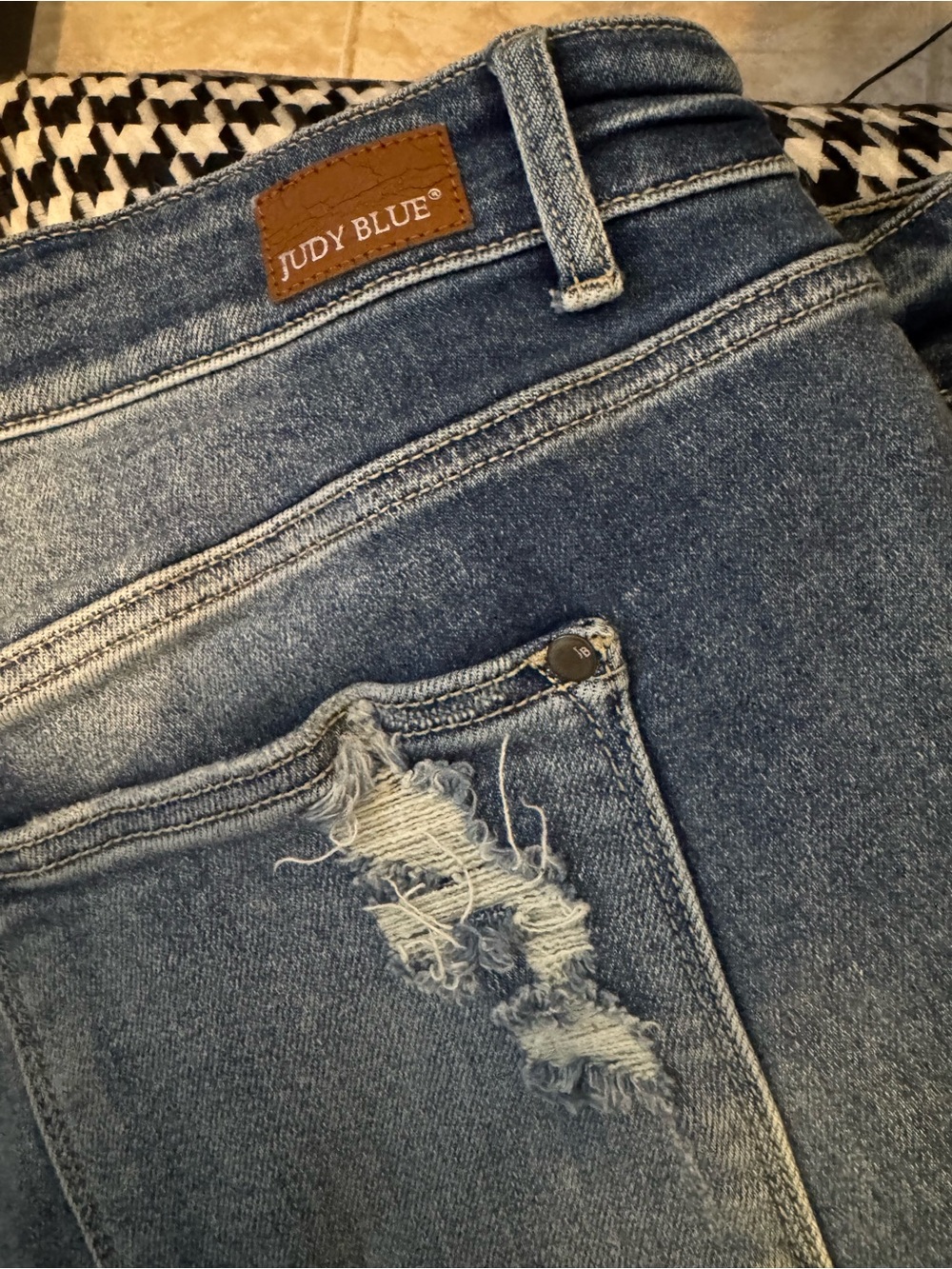 Judy Blue Light-Med Vintage Blue distressed Jeans